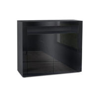 KOMMODE Valencia Schwarz Hochglanz / Schwarz Hochglanz - Schwarz Hochglanz, Holzwerkstoff (108/92/40cm) - Vladon