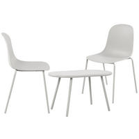 GARTENSITZGRUPPE Kunststoff Hellgrau (3-teilig) - Hellgrau, Kunststoff - CLP