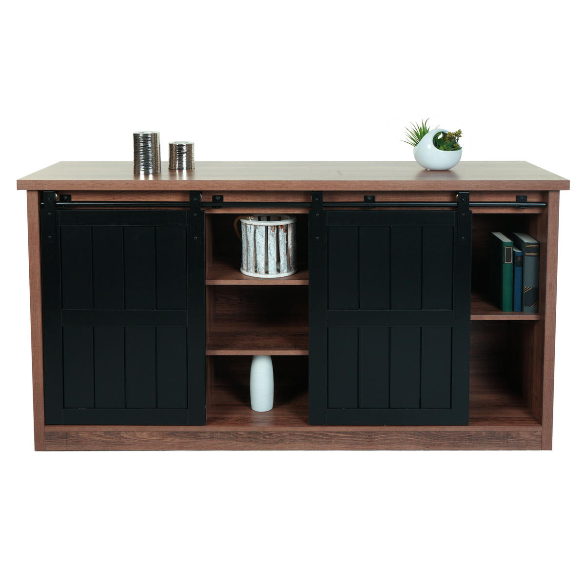 SIDEBOARD Braun, Schwarz - Schwarz/Braun, Holz (150/84/40cm) - MCW