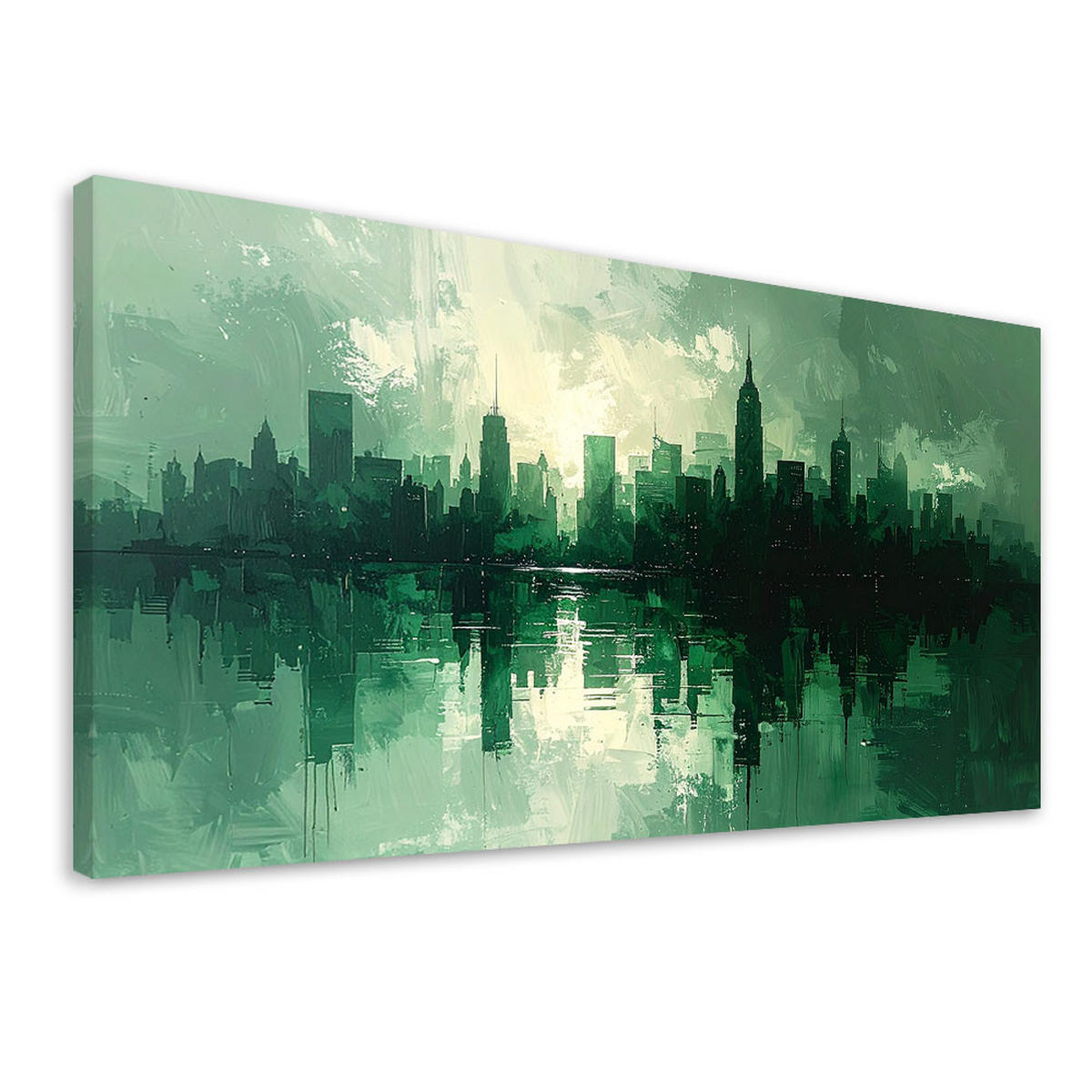 LEINWANDBILD Städte & Architektur 100x50cm - Grün, Textil (100/50cm) - Feeby