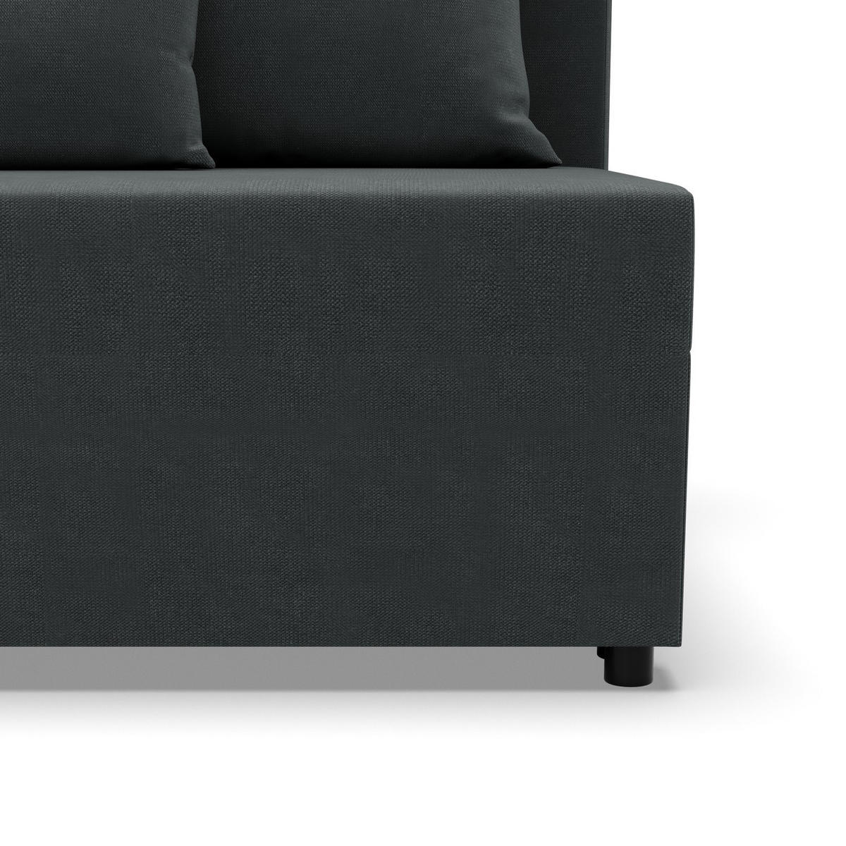 SOFA 3-SITZER MIT SCHLAFFUNKTION FERMO Dunkelgrau - Dunkelgrau, Textil (92/95/191cm) - Mebligo