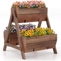 HOCHBEET Braun - Braun, Holz (73/73/66cm) - COSTWAY