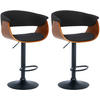 BARHOCKER 2er Set Stoff walnuss/schwarz - Walnussfarben/Schwarz, Textil/Metall (60/90/51cm) - CLP