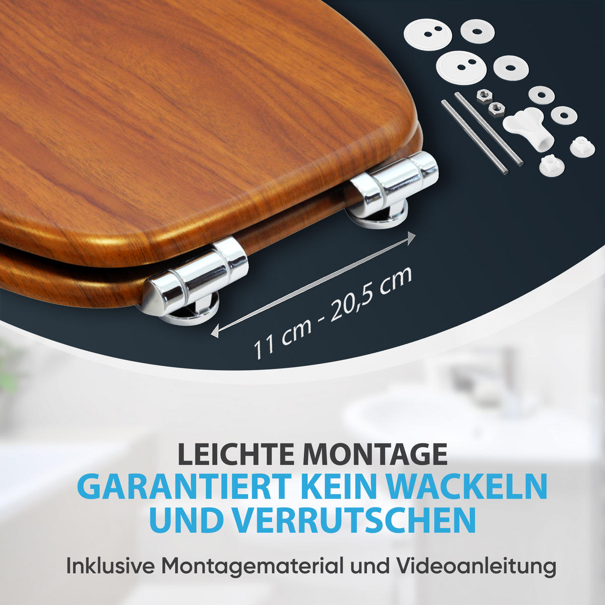 WC-SITZ mit Absenkautomatik Mahagoni - Braun, Holzwerkstoff (38/6/47cm) - Sanilo