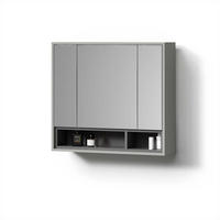 BADSPIEGELSCHRANK Temo Grau/Anthrazit 80 x 72 cm - Anthrazit/Grau, Holzwerkstoff (80/72/20cm) - Livinity®