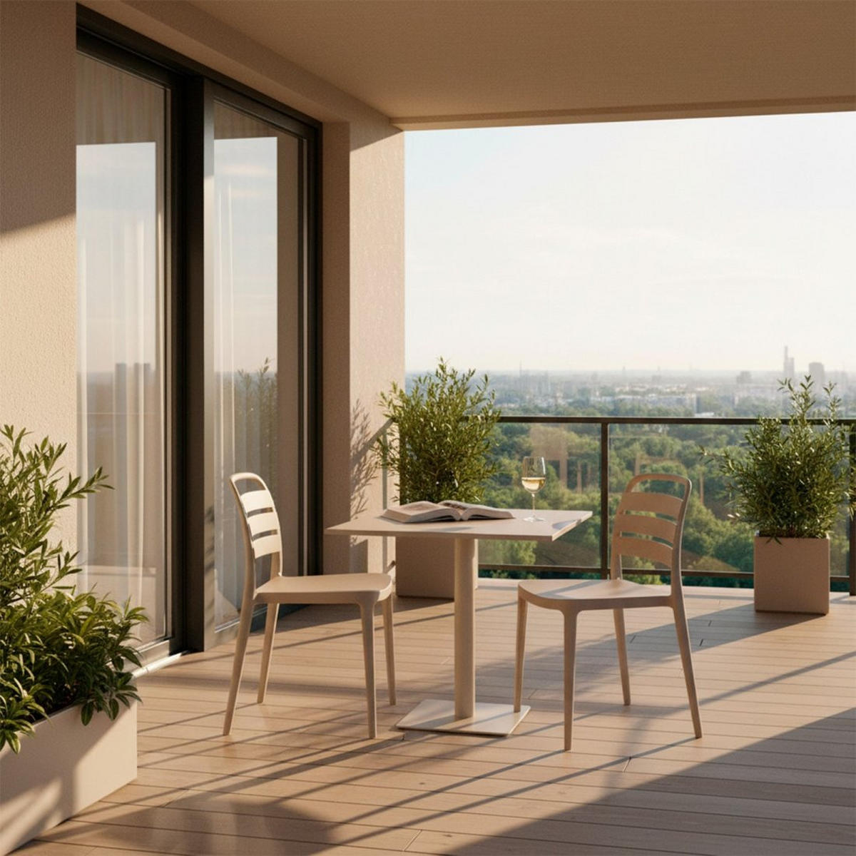 GARTENSTUHL Zira Beige 42 cm x 80 cm 4er-Set - Beige, Kunststoff (42/80/52cm) - Klast Home