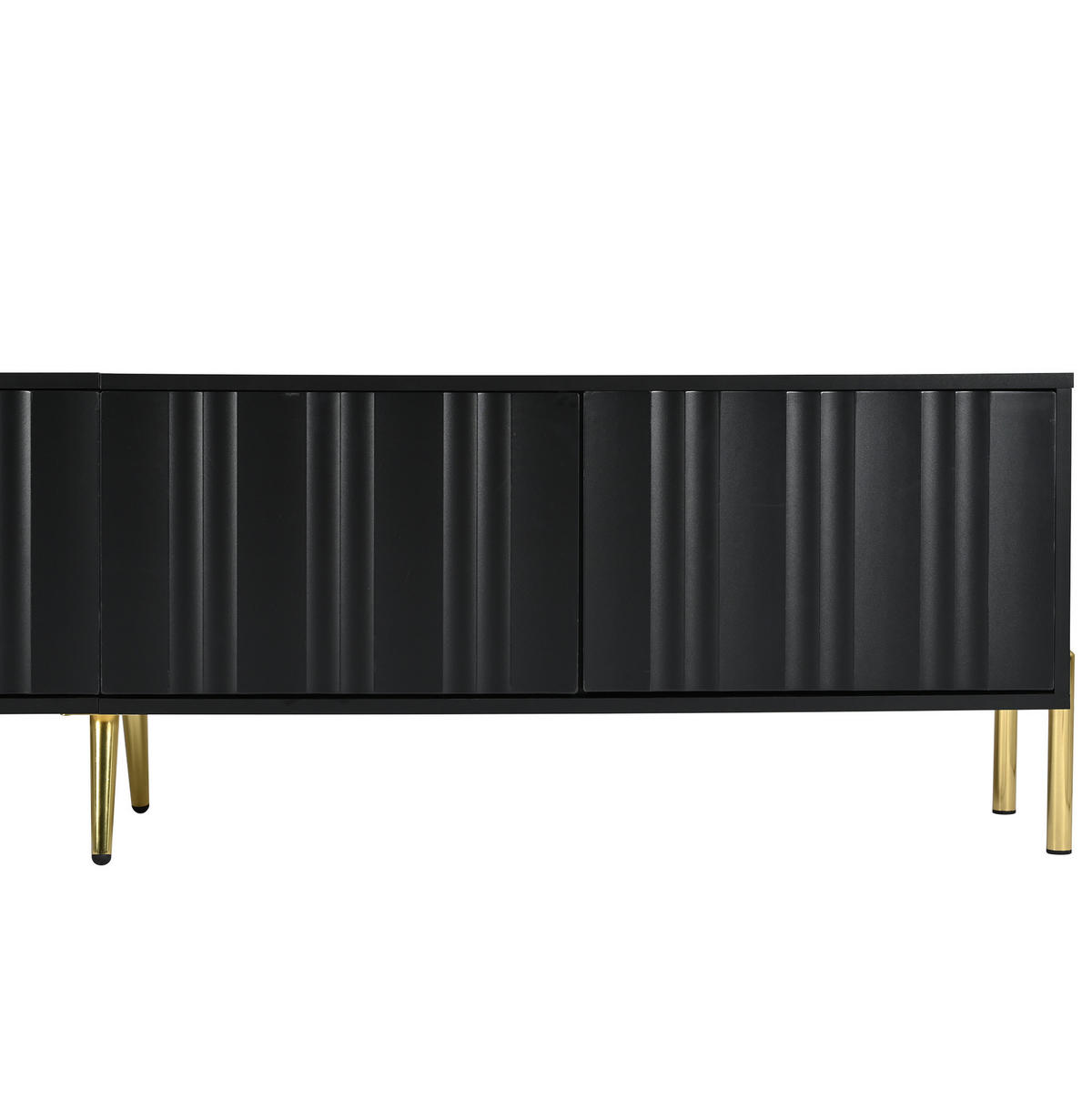 TV-SCHRANK in Schwarz mit goldfarbenen Füßen 190/38/48 cm - Schwarz, Holzwerkstoff (190/48/38cm) - Redom