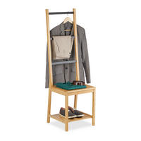 HERRENDIENER - Hellbraun, Holz (40/133/42cm) - Relaxdays