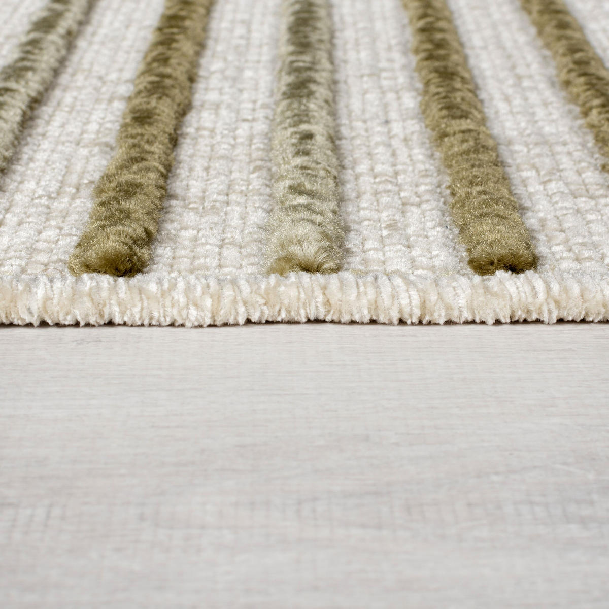 TEPPICH maschinenwaschbar Streifen-Design OTTER IAN, Grün 200x320 cm - Grün, Textil (200/320cm) - KADIMA DESIGN