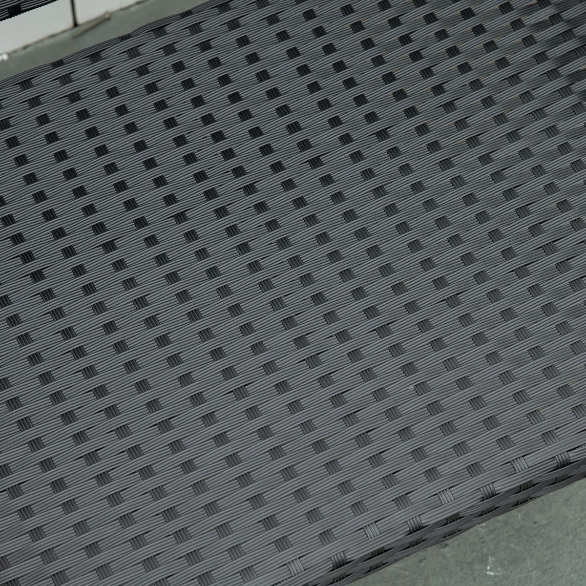 GARTENBANK 122x60x87 cm Rattan schwarz - Schwarz, Metall (122/85/60cm) - LEBENLANG
