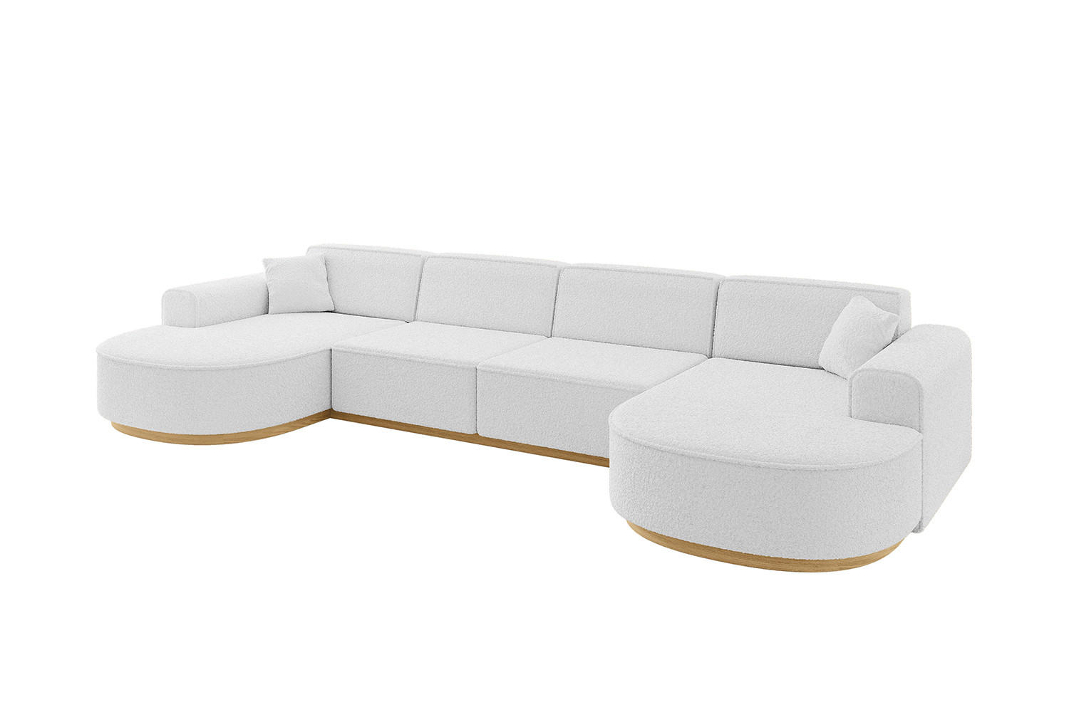 WOHNLANDSCHAFT MARI-U2-v2 - 388x171x83 cm Weiß Bouclé - Weiß, Holzwerkstoff/Textil (388/83/171cm) - ALTDECOR