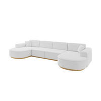 WOHNLANDSCHAFT MARI-U2-v2 - 388x171x83 cm Weiß Bouclé - Weiß, Holzwerkstoff/Textil (388/83/171cm) - ALTDECOR