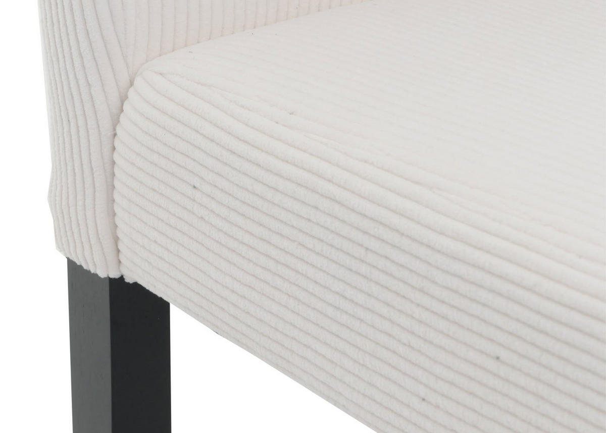 ESSZIMMERSTUHL 6er-Set klassisch und zeitlos 90x42x50cm Sitzhöhe 47cm Stoff/Textil Cord Holz dunkle Beine Creme - Beige, Textil (42/90/50cm) - CHEFGASTRO