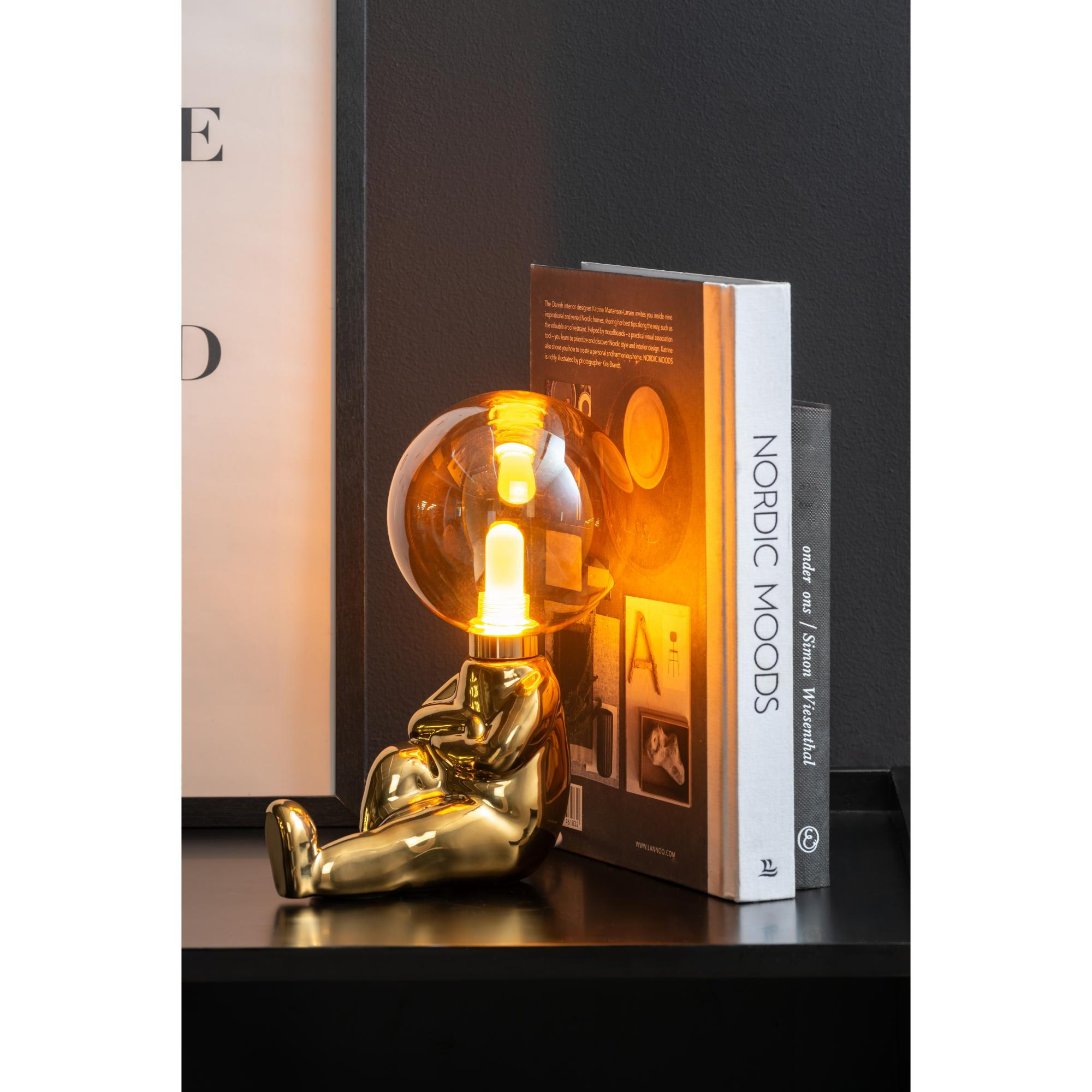 TISCHLAMPE Joey LED Gold 16.5/12/22.5 cm - Goldfarben, Keramik (16.5/12/22.5cm) - Leitmotiv
