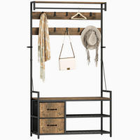 GARDEROBENSTÄNDER 6-in-1 DE-09827 Braun - Braun, Holzwerkstoff/Metall (40/180/100cm) - ComfortXL