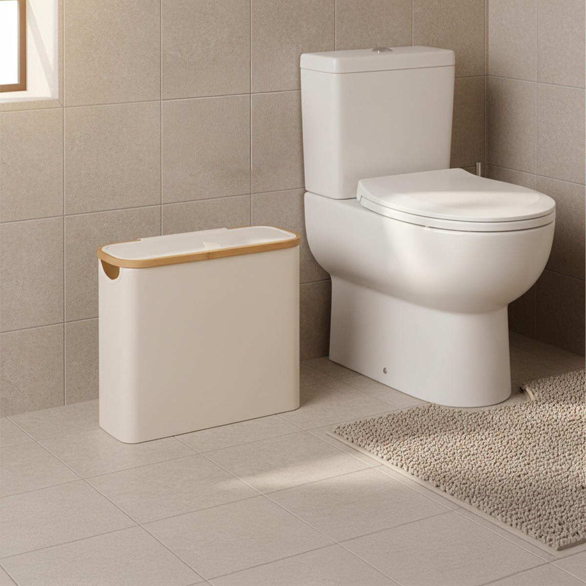 TOILETTENPAPIER-AUFBEWAHRUNG - Beige, Holz/Textil (43/38/17cm) - Relaxdays