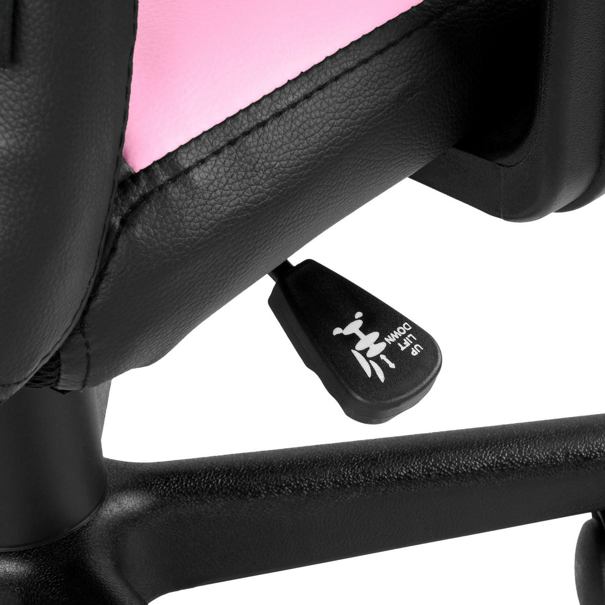 JUGENDDREHSTUHL Lederlook Schwarz/Pink - Pink/Schwarz, Kunststoff/Textil (56/83/59cm) - CLP