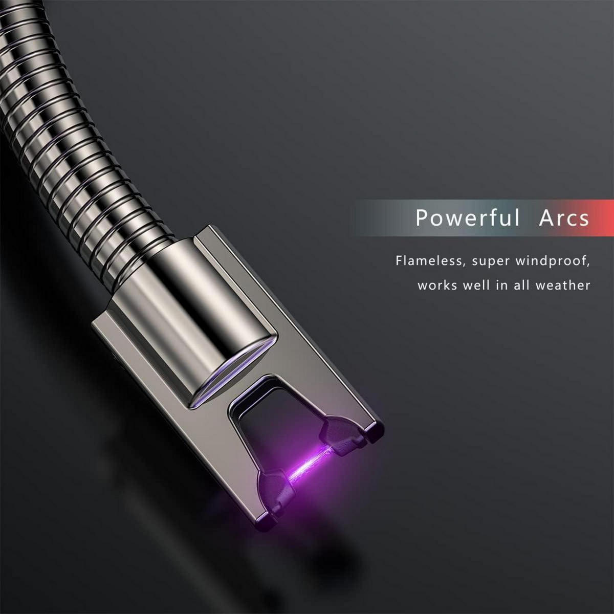 ELEKTRISCHES Feuerzeug 2er Set USB Aufladbar Winddicht Flexibel - Multicolor, Metall (1.5/1.5/22cm)