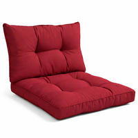 LOUNGEKISSEN Xluna Sitz 50x50x10cm mit Rücken 50x40x12cm Rot (2tlg) - Rot, Textil (50/50cm) - Beautissu 