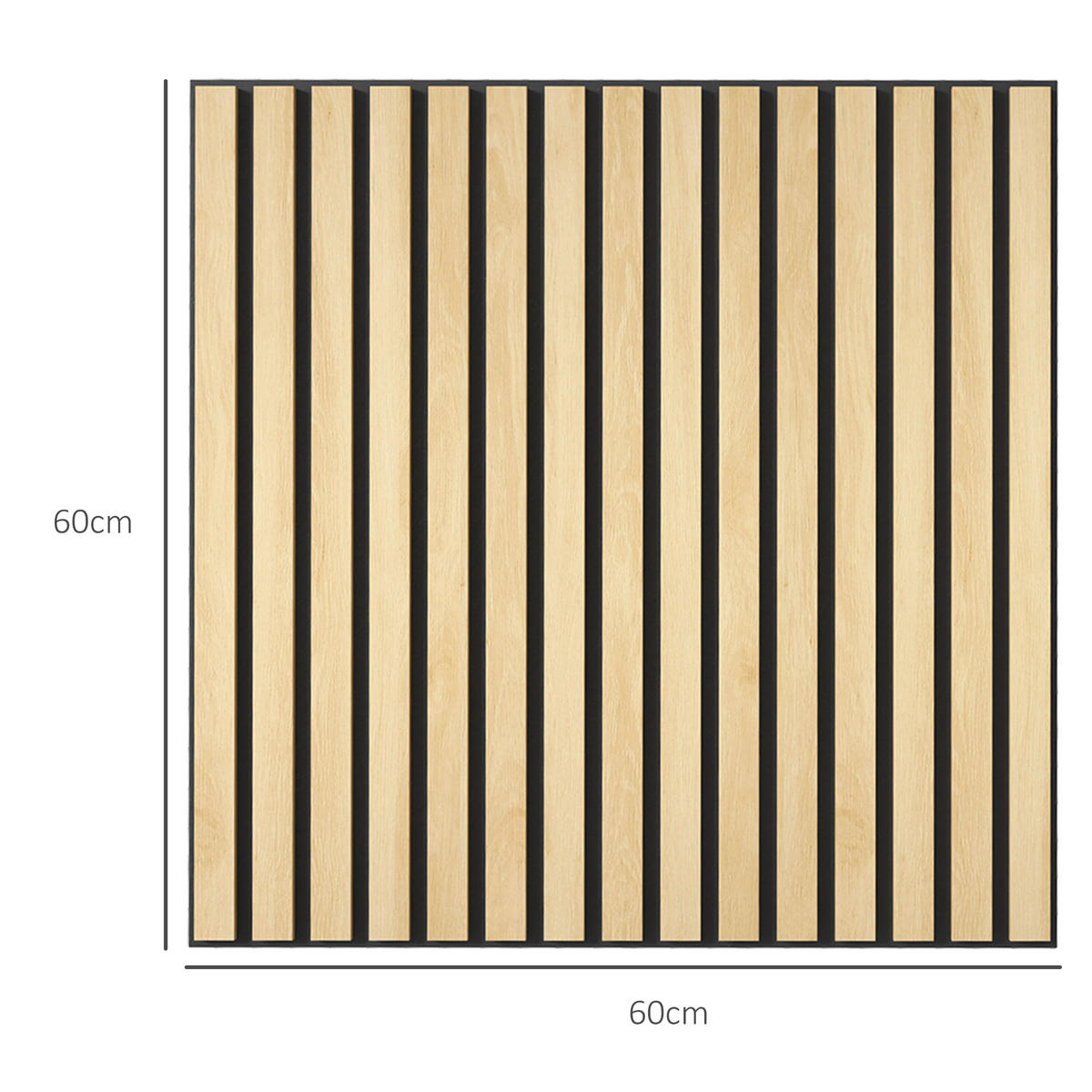 AKUSTIKPANEELE 4 Stück - Eiche Bianco, Holzwerkstoff (60/2.1/60cm) - HOMCOM