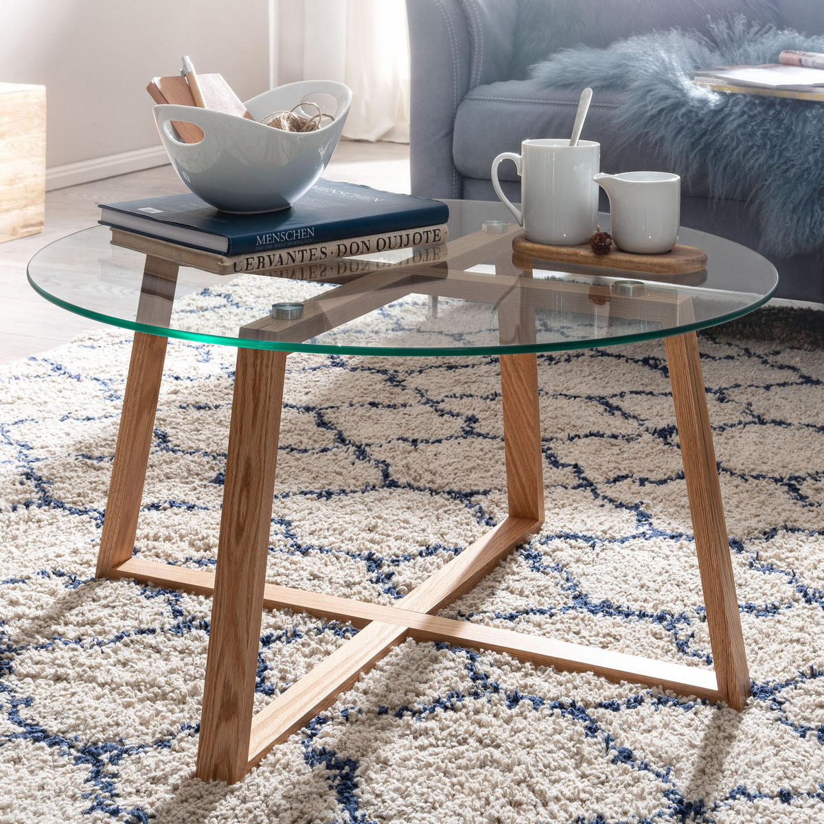 COUCHTISCH BENTE groß Sofatisch - Braun, Glas (78/78/41cm) - tinkaro