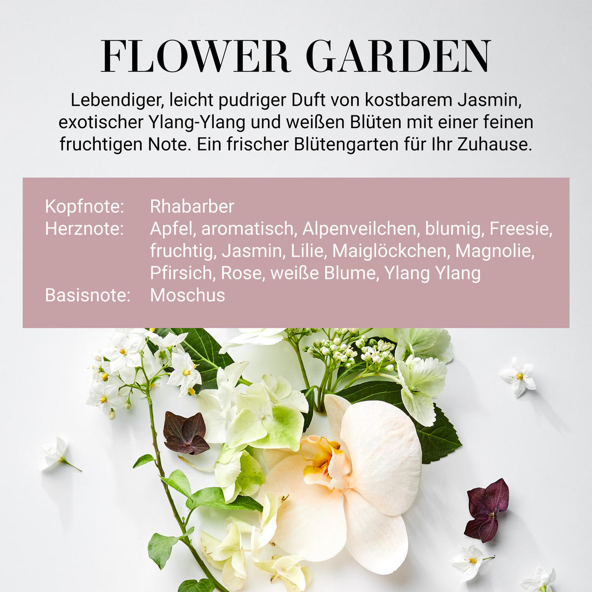 DUFTKERZE Home & Soul No. 8 Flower Garden - Rosa, Holz/Paraffin (9cm) - Butlers