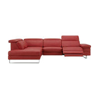 ECKSOFA Virage Echtleder mit 1 x Relaxfunktion Rot - Rot, Leder/Metall (263/232cm)