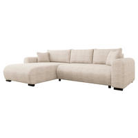 ECKSOFA Merkos - Beige/Schwarz, Holz/Textil (285/188cm) - MIRJAN24