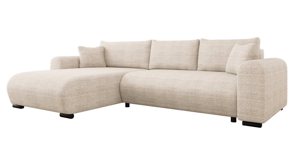 ECKSOFA Merkos - Beige/Schwarz, Holz/Textil (285/188cm) - MIRJAN24