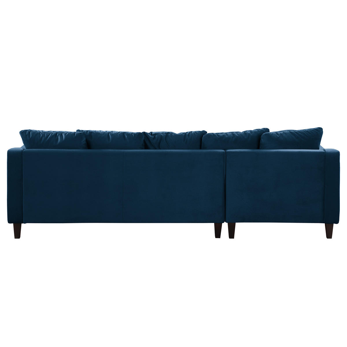 ECKSOFA mit Ottomane - Samt - Petrol, Textil (254/165cm) - home24