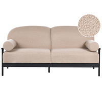 3-SITZER-SOFA Bouclé Beige Pilarne - Beige/Schwarz, Textil (191/88/84cm) - Beliani