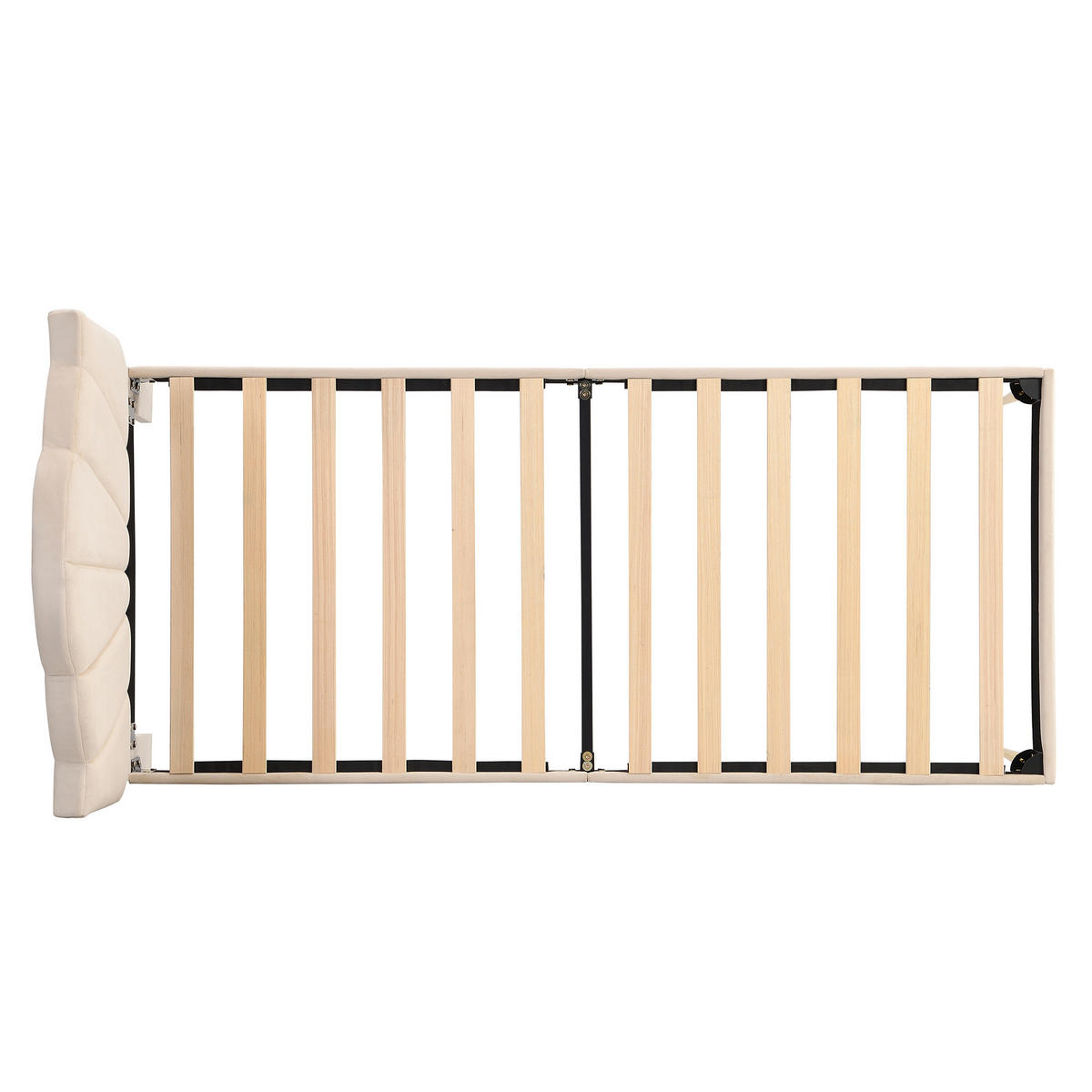POLSTERBETT 90/200 cm Beige aus Samt mit verstellbarem Kopfteil - Beige, Textil (90/200cm) - Flora Grace