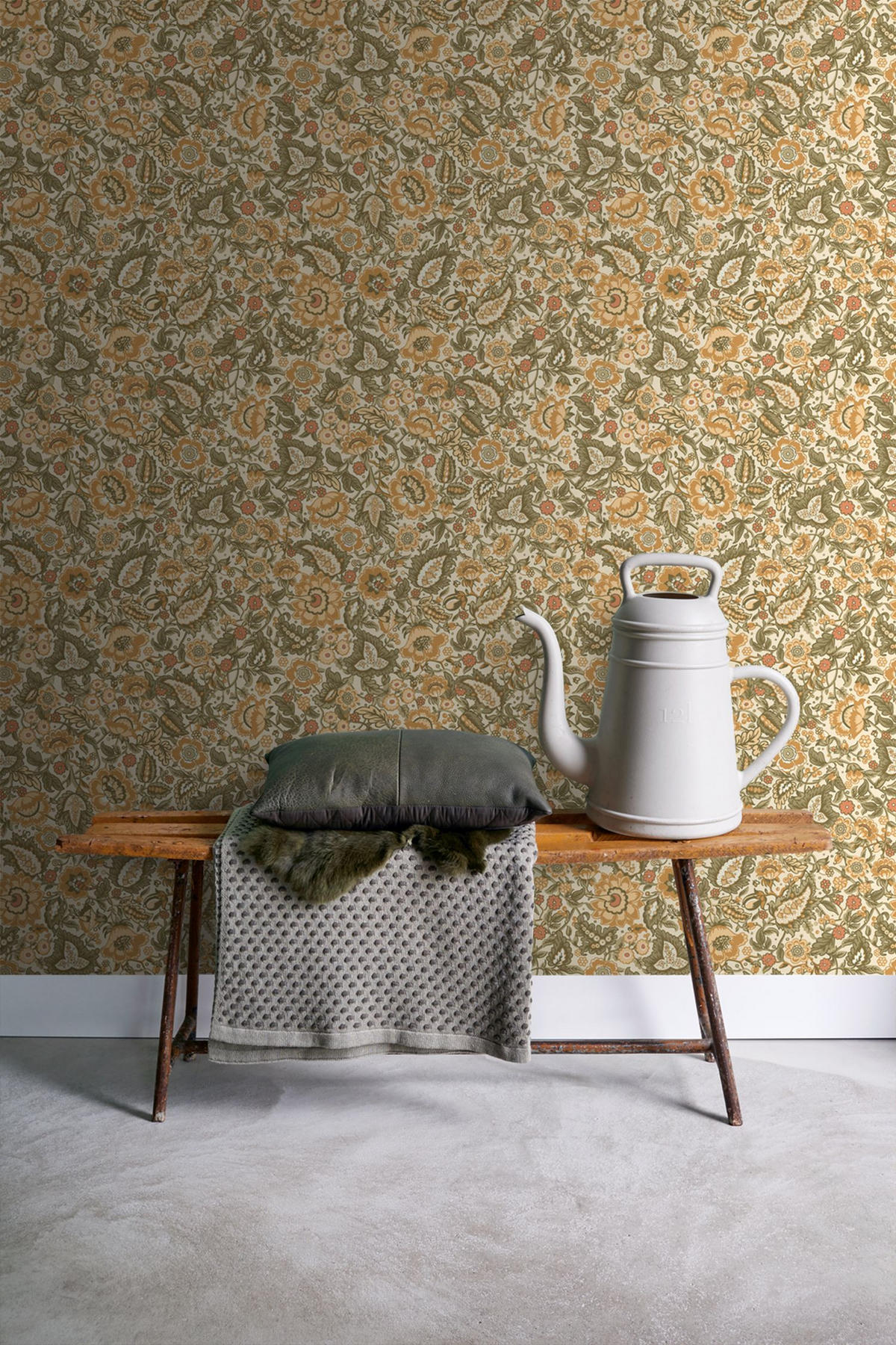 TAPETE Blumenmuster 50 x 900 cm - Gelb, Papier (50/900cm) - ESTAhome
