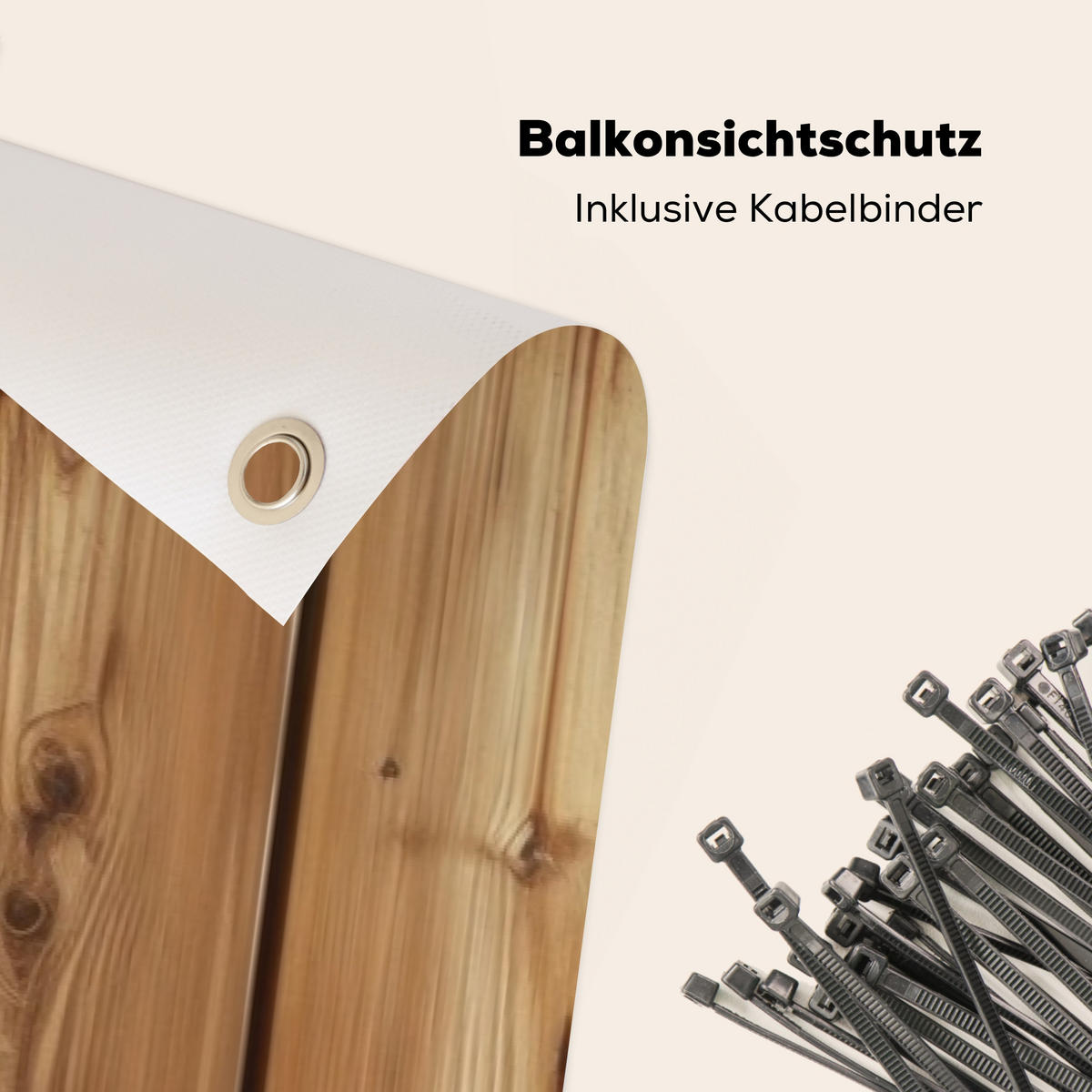 BALKON-SICHTSCHUTZ Holz - Regale - Braun - Buchefarben, Kunststoff (300/90cm) - MuchoWow