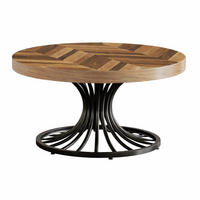 COUCHTISCH 80/80/45 cm Rund Braun Schwarz - Hellbraun/Schwarz, Holzwerkstoff/Metall (80/80/45cm) - Quality Elegance