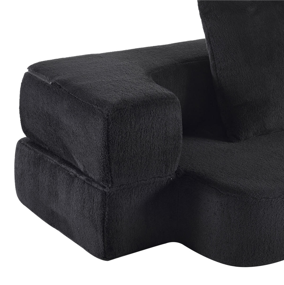 SCHLAFSOFA aus Schaumstoff Schwarz wandelbar als 2-in-1 Sofa und Schlafsofa mit Federkern und Kissen - Schwarz, Kunststoff (190/48/52cm) - Modfu