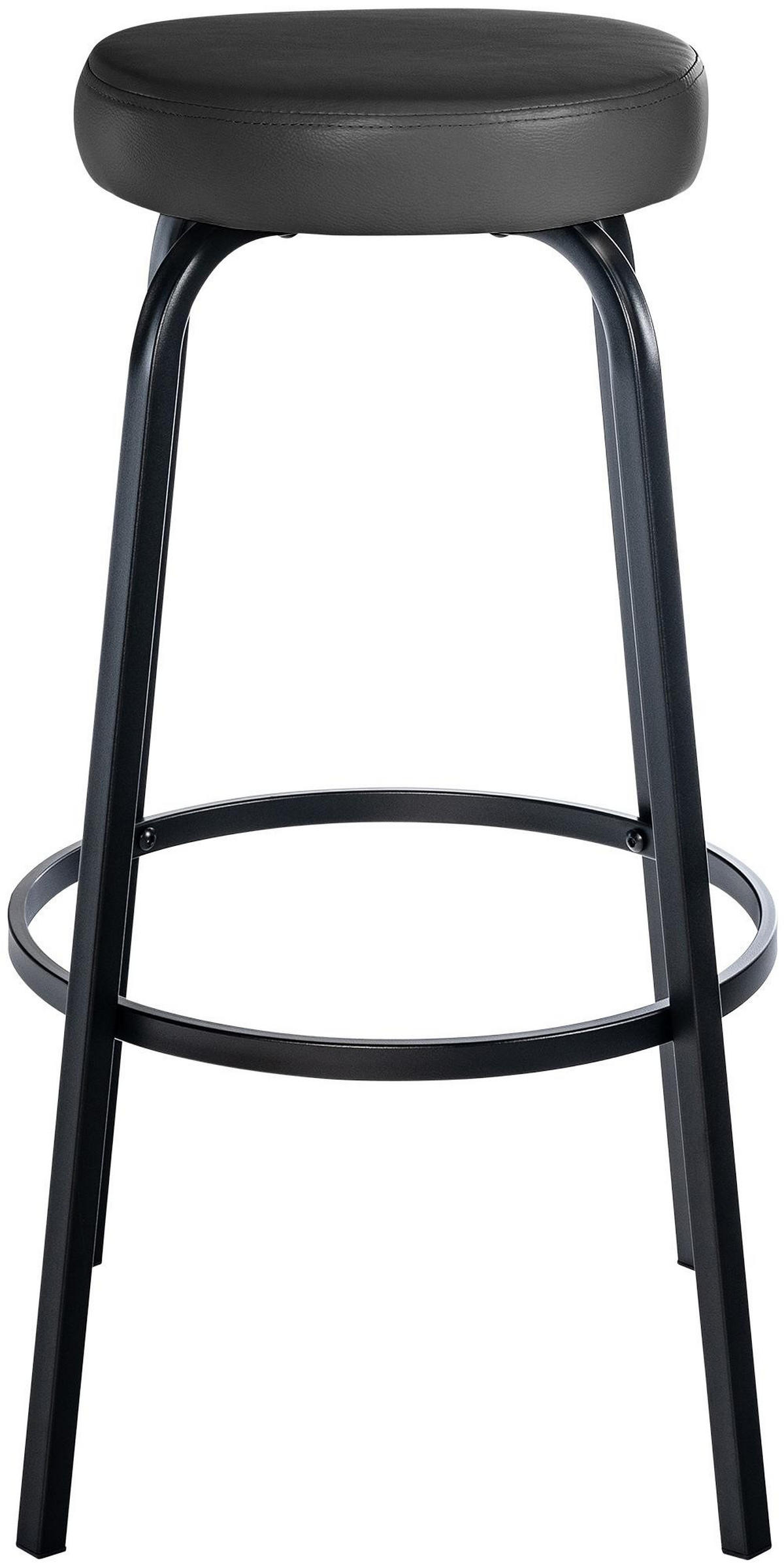 BARHOCKER Lederlook dunkelgrau - Dunkelgrau/Schwarz, Textil/Metall (41/78/41cm) - CLP