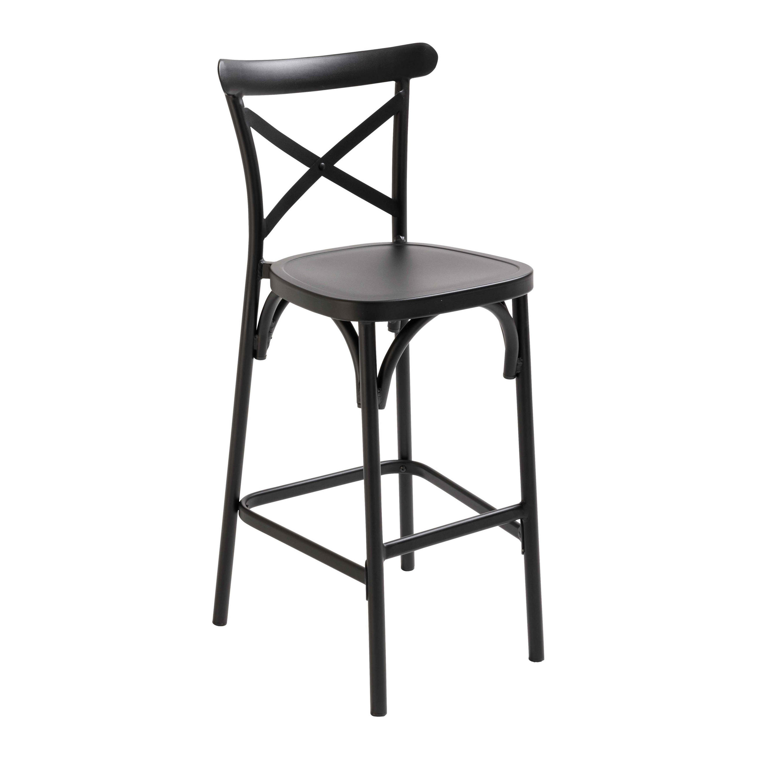 HOCHSTUHL, Schwarz - Schwarz, Metall (52/110/44cm) - Oviala