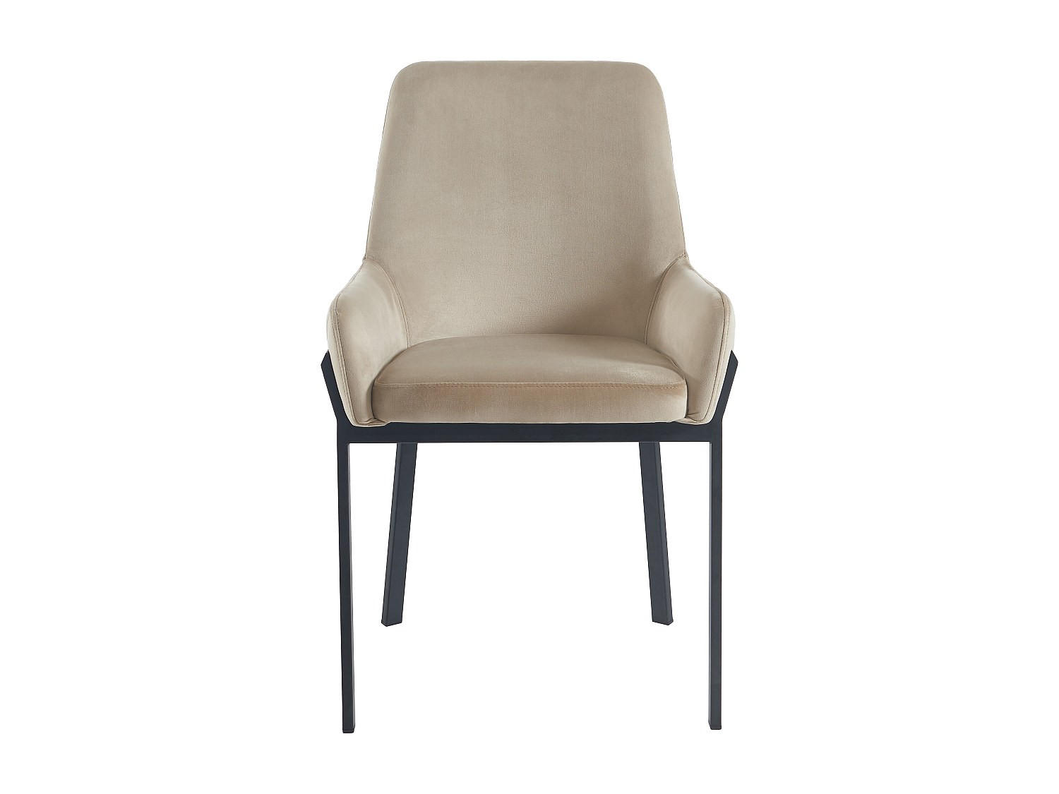 STUHL - 57 cm x 60.5 cm - Samt, Stoff - Beige - CAROLONA - Beige, Textil (57/85/60.5cm) - Vente-Unique