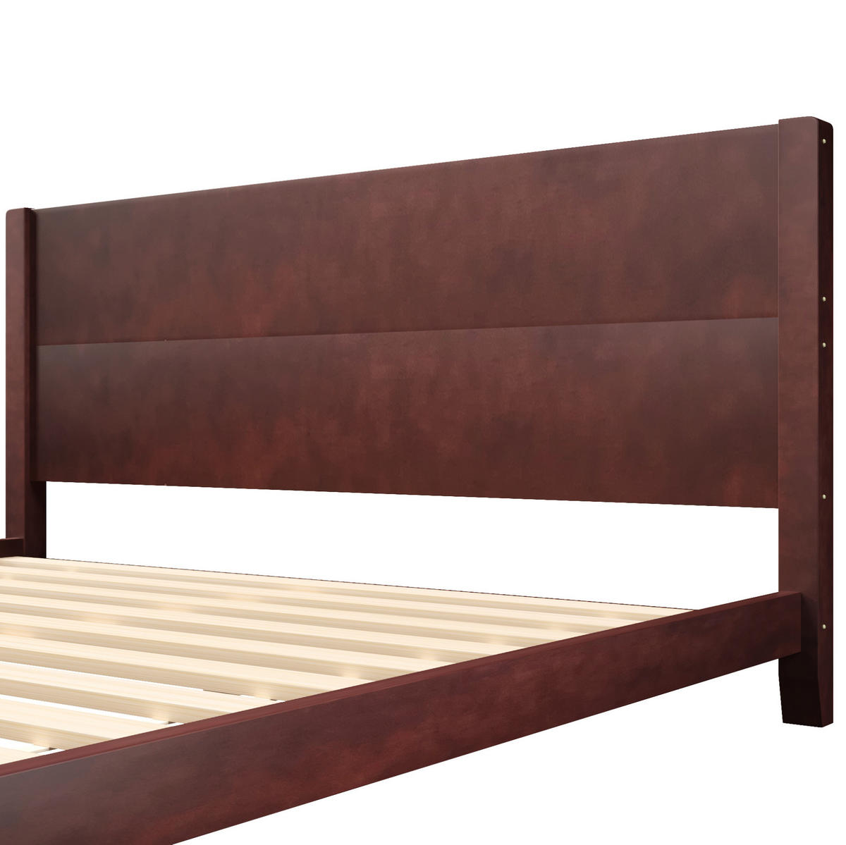 POSTEĽ 180/200 cm hnedá s čelom a lamelovým roštom z MDF a preglejky - hnedá, kompozitné drevo (180/200cm) - OKWISH