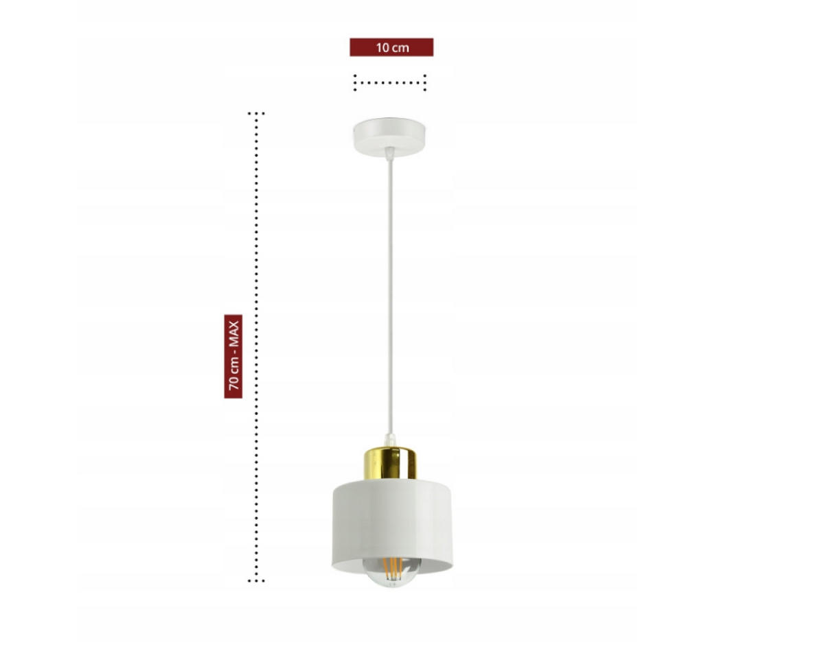 PENDELLEUCHTE Roller - Goldfarben/Weiß, Metall (12/12/70cm) - kiki design