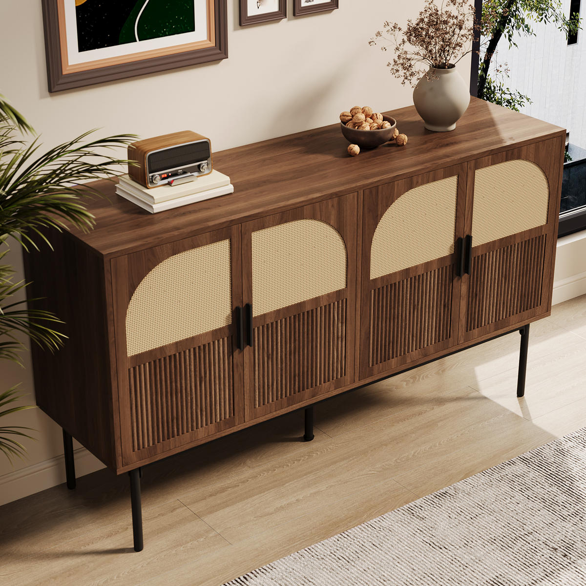 SIDEBOARD 140x40x80 Stauraum Modern Wohnzimmer Buffet - Naturfarben, Holzwerkstoff (40/80/140cm) - FLIEKS