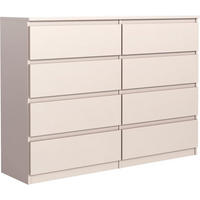 KOMMODE mit 8 Schubladen 140 cm Kaschmir - Kaschmir, Holzwerkstoff (138.5/101.5/39cm) - MebLocker