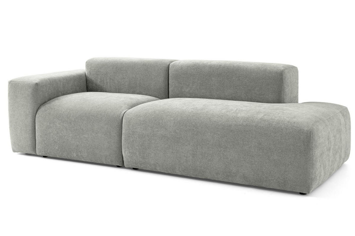 3-SITZER modulares Sofa HEAVEN SET 1 Rechts, Breite 255 cm Webstoff Grau - Schwarz/Grau, Holz/Kunststoff (102/71/255cm) - Muffo