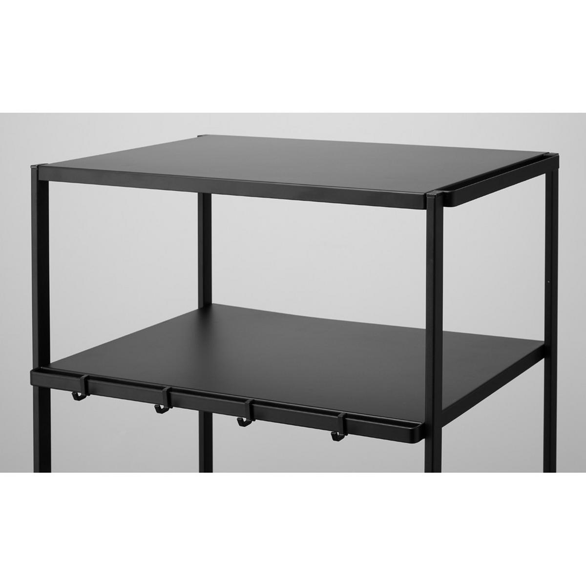 KÜCHENWAGEN Tower schwarz 38/81/49 cm auf Rollen, 3 Ebenen - Schwarz, Metall (49/81/38cm) - Yamazaki