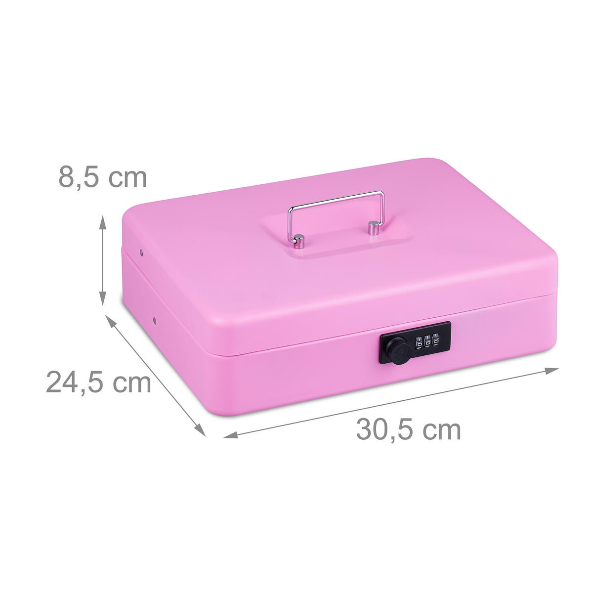 POKLADŇA - ružová, kov/plast (30.5/8.5/24.5cm) - Relaxdays