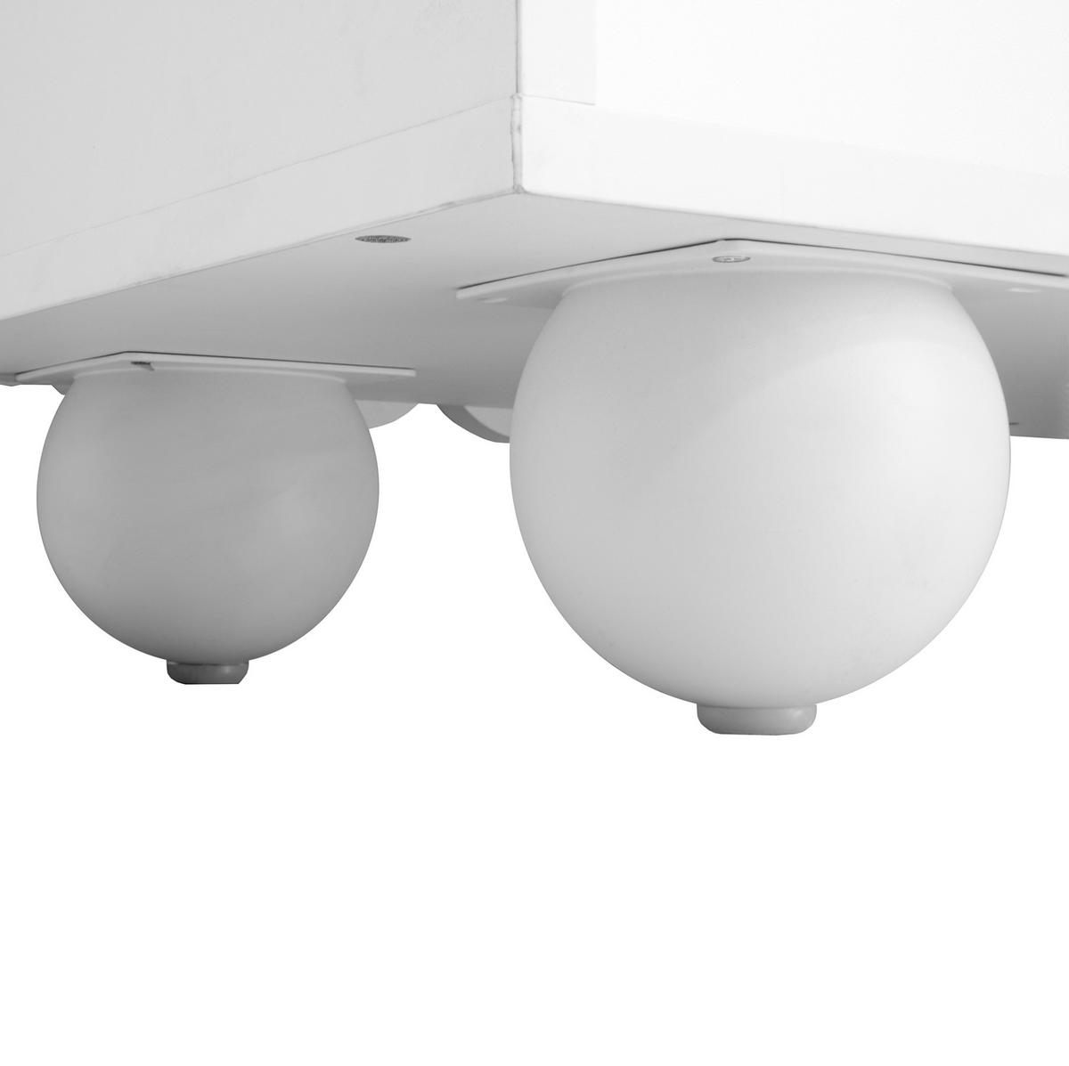 TV stolek 180/38/50 cm s vysokým leskem, zásuvkou a více úložnými prostory, Bílá/přírodní - světle hnědá, kompozitní dřevo (180/50/38cm) - Redom