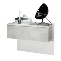 NACHTTISCH Sleep Fronten in Beton Oxid Optik - Hellgrau, Holzwerkstoff (60/46/35cm) - Vladon