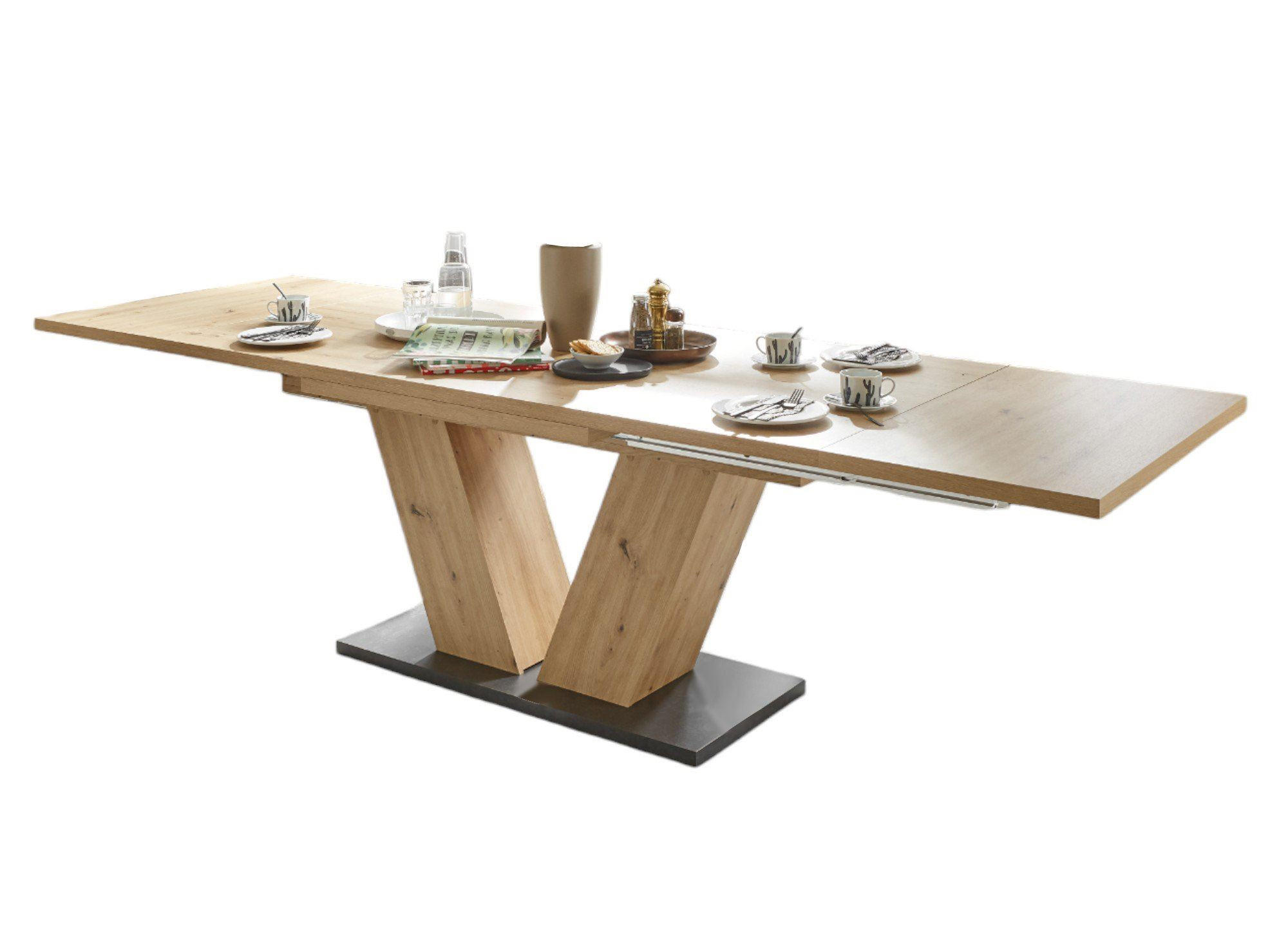 ESSTISCH ausziehbar Elena 160x90x76 Asteiche - Braun, Holzwerkstoff (160/90/76cm) - 58aufmkessel