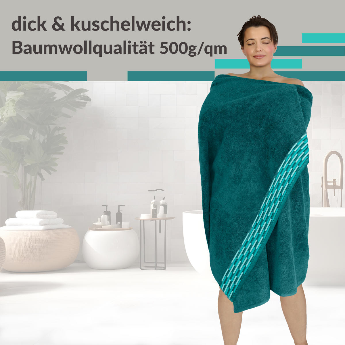 SAUNATUCH Lugano Opal Grün 80x200 cm - Opal, Textil (80/200cm) - Lashuma